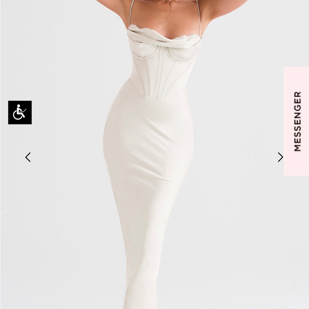 House of CB Charmaine Ivory Corset Maxi
